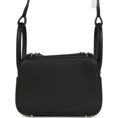 HERMÈS Hermes Mini Lindy II Black Clemence Palladium Hardware | Thumbnail 4 HERMÈS Hermes Mini Lindy II Black Clemence Palladium Hardware | Thumbnail 4