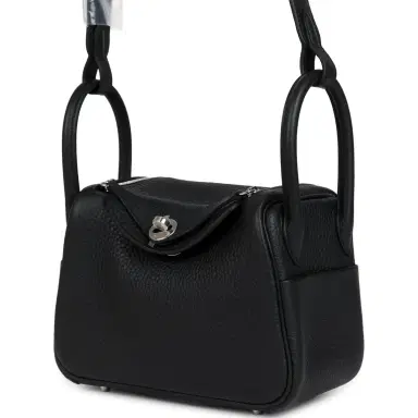 HERMÈS Hermes Mini Lindy II Black Clemence Palladium Hardware | Thumbnail 5 HERMÈS Hermes Mini Lindy II Black Clemence Palladium Hardware | Thumbnail 5