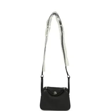 HERMÈS Hermes Mini Lindy II Black Clemence Palladium Hardware | Thumbnail 7 HERMÈS Hermes Mini Lindy II Black Clemence Palladium Hardware | Thumbnail 7