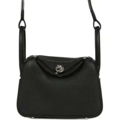 HERMÈS Hermes Mini Lindy II Black Clemence Palladium Hardware | Thumbnail 1 HERMÈS Hermes Mini Lindy II Black Clemence Palladium Hardware | Thumbnail 1