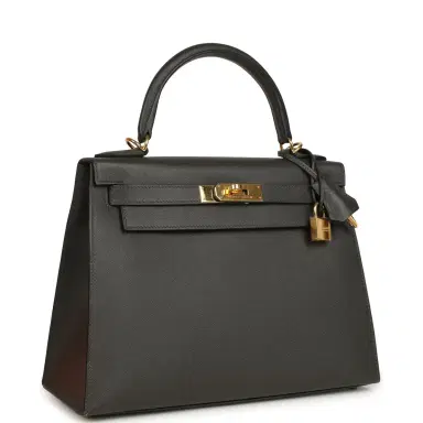 HERMÈS Pre-owned Hermes Kelly Sellier 28 Graphite Madame Gold Hardware | Thumbnail 2 HERMÈS Pre-owned Hermes Kelly Sellier 28 Graphite Madame Gold Hardware | Thumbnail 2