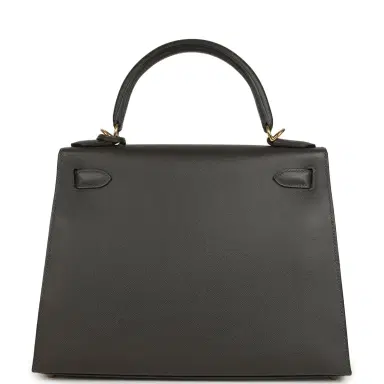 HERMÈS Pre-owned Hermes Kelly Sellier 28 Graphite Madame Gold Hardware | Thumbnail 4 HERMÈS Pre-owned Hermes Kelly Sellier 28 Graphite Madame Gold Hardware | Thumbnail 4
