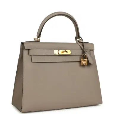 HERMÈS Pre-owned Hermes Kelly Sellier 28 Gris Asphalt Epsom Gold Hardware | Thumbnail 2 HERMÈS Pre-owned Hermes Kelly Sellier 28 Gris Asphalt Epsom Gold Hardware | Thumbnail 2