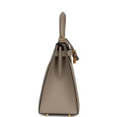 HERMÈS Pre-owned Hermes Kelly Sellier 28 Gris Asphalt Epsom Gold Hardware | Thumbnail 3 HERMÈS Pre-owned Hermes Kelly Sellier 28 Gris Asphalt Epsom Gold Hardware | Thumbnail 3