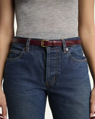 Saint Laurent Grained Leather Trapezoid Belt | Thumbnail 2 Saint Laurent Grained Leather Trapezoid Belt | Thumbnail 2