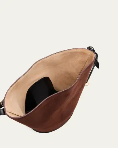 Alaïa Small Smooth Suede & Leather Curved Bucket Bag | Thumbnail 4 Alaïa Small Smooth Suede & Leather Curved Bucket Bag | Thumbnail 4