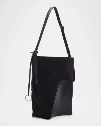 Alaïa Small Smooth Suede & Leather Curved Bucket Bag | Thumbnail 7 Alaïa Small Smooth Suede & Leather Curved Bucket Bag | Thumbnail 7