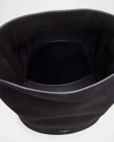 Alaïa Small Smooth Suede & Leather Curved Bucket Bag | Thumbnail 8 Alaïa Small Smooth Suede & Leather Curved Bucket Bag | Thumbnail 8
