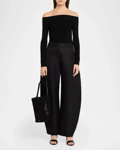 Alaïa Small Smooth Suede & Leather Curved Bucket Bag | Thumbnail 9 Alaïa Small Smooth Suede & Leather Curved Bucket Bag | Thumbnail 9