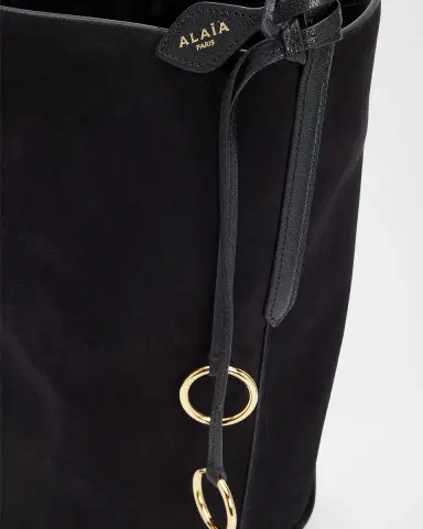 Alaïa Small Smooth Suede & Leather Curved Bucket Bag | Thumbnail 10 Alaïa Small Smooth Suede & Leather Curved Bucket Bag | Thumbnail 10