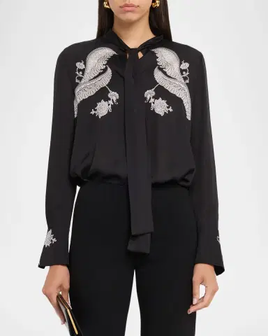 Kobi Halperin Cynthia Lace-Print Stretch Silk Blouse | Thumbnail 17 Kobi Halperin Cynthia Lace-Print Stretch Silk Blouse | Thumbnail 17
