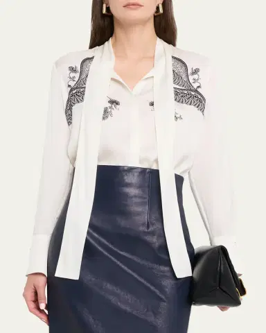 Kobi Halperin Cynthia Lace-Print Stretch Silk Blouse | Thumbnail 4 Kobi Halperin Cynthia Lace-Print Stretch Silk Blouse | Thumbnail 4
