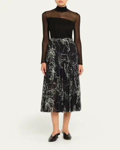Jason Wu Collection Mock-Neck Asymmetric Sheer Merino Wool Sweater | Thumbnail 2 Jason Wu Collection Mock-Neck Asymmetric Sheer Merino Wool Sweater | Thumbnail 2