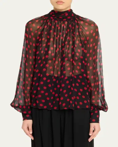 Ronny Kobo Zenia Sheer Polka-Dot Top | Thumbnail 4 Ronny Kobo Zenia Sheer Polka-Dot Top | Thumbnail 4