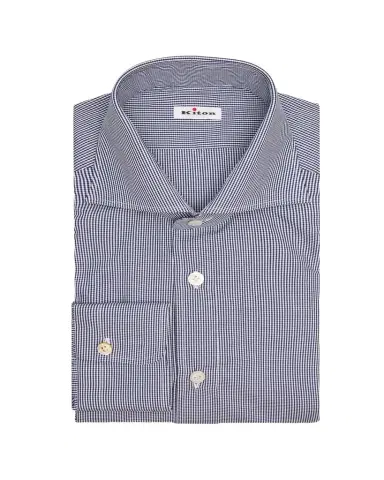 Kiton Men's Micro-Gingham Spread Collar Dress Shirt | Thumbnail 1 Kiton Men's Micro-Gingham Spread Collar Dress Shirt | Thumbnail 1