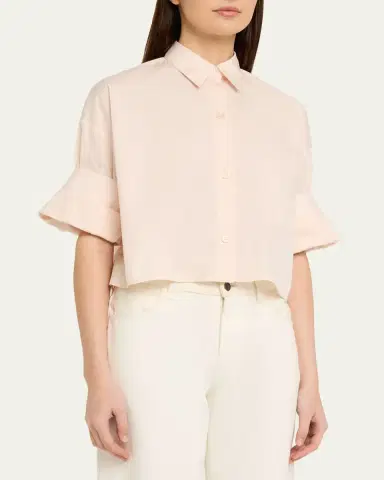 TWP Next Ex Cropped Shirt in Superfine Cotton | Thumbnail 4 TWP Next Ex Cropped Shirt in Superfine Cotton | Thumbnail 4
