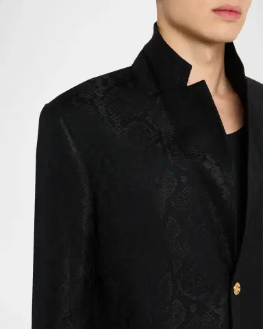 Versace Men's Python-Jacquard Wool-Blend Blazer | Thumbnail 11 Versace Men's Python-Jacquard Wool-Blend Blazer | Thumbnail 11