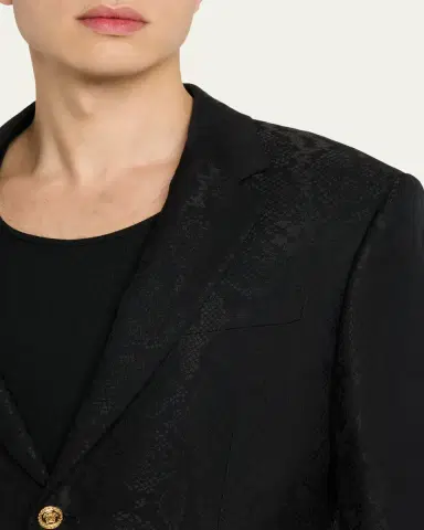 Versace Men's Python-Jacquard Wool-Blend Blazer | Thumbnail 5 Versace Men's Python-Jacquard Wool-Blend Blazer | Thumbnail 5