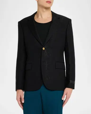 Versace Men's Python-Jacquard Wool-Blend Blazer | Thumbnail 8 Versace Men's Python-Jacquard Wool-Blend Blazer | Thumbnail 8