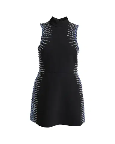Casablanca Embellished Mock-Neck Sleeveless Mini Dress | Thumbnail 1 Casablanca Embellished Mock-Neck Sleeveless Mini Dress | Thumbnail 1