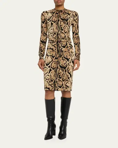 Stella McCartney Leopard Jacquard Knit Pencil Skirt | Thumbnail 2 Stella McCartney Leopard Jacquard Knit Pencil Skirt | Thumbnail 2