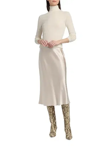 Majestic Filatures Women's Cashmere Ribbed Sweater - Milk | Thumbnail 2 Majestic Filatures Women's Cashmere Ribbed Sweater - Milk | Thumbnail 2