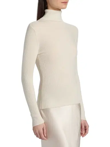 Majestic Filatures Women's Cashmere Ribbed Sweater - Milk | Thumbnail 4 Majestic Filatures Women's Cashmere Ribbed Sweater - Milk | Thumbnail 4