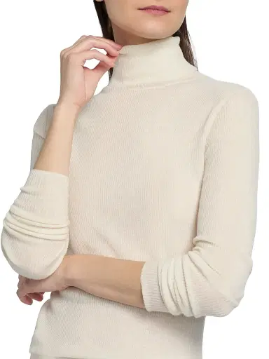 Majestic Filatures Women's Cashmere Ribbed Sweater - Milk | Thumbnail 6 Majestic Filatures Women's Cashmere Ribbed Sweater - Milk | Thumbnail 6