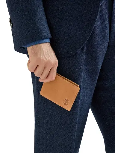 Brunello Cucinelli Men's Nubuck Wallet - Cognac | Thumbnail 2 Brunello Cucinelli Men's Nubuck Wallet - Cognac | Thumbnail 2