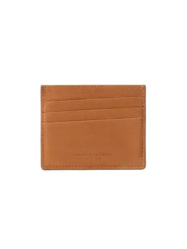 Brunello Cucinelli Men's Nubuck Card Holder - Cognac | Thumbnail 3 Brunello Cucinelli Men's Nubuck Card Holder - Cognac | Thumbnail 3