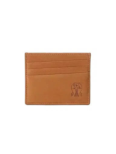 Brunello Cucinelli Men's Nubuck Card Holder - Cognac | Thumbnail 1 Brunello Cucinelli Men's Nubuck Card Holder - Cognac | Thumbnail 1