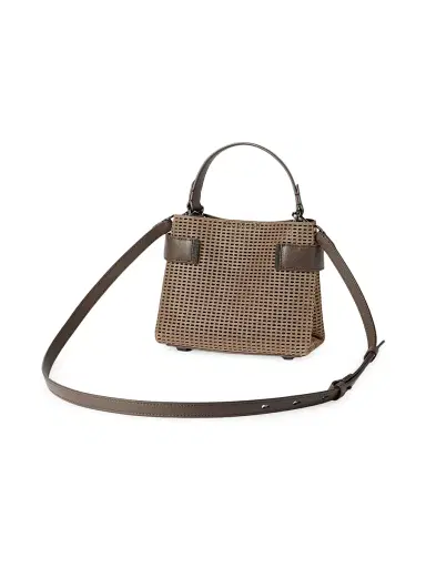 Brunello Cucinelli Women's Essence Top Handle Bag in Sparkling Leather Net with Monili - Brown | Thumbnail 3 Brunello Cucinelli Women's Essence Top Handle Bag in Sparkling Leather Net with Monili - Brown | Thumbnail 3