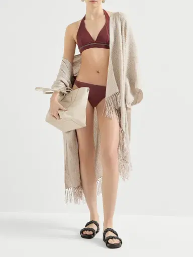 Brunello Cucinelli Women's Techno Jersey Bikini Bottoms - Bordeaux - Size 0 | Thumbnail 5 Brunello Cucinelli Women's Techno Jersey Bikini Bottoms - Bordeaux - Size 0 | Thumbnail 5