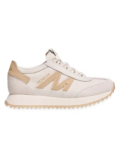 Moncler Women's Pacey2 and Sneakers in Suede and Nubuck - White Ivory - Size 8 | Thumbnail 1 Moncler Women's Pacey2 and Sneakers in Suede and Nubuck - White Ivory - Size 8 | Thumbnail 1