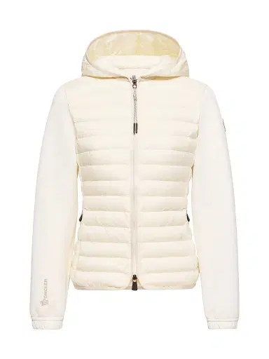 Moncler Grenoble Women's Down-Filled Zip-Up Hoodie Cardigan - White Ivory - Size Large | Thumbnail 1 Moncler Grenoble Women's Down-Filled Zip-Up Hoodie Cardigan - White Ivory - Size Large | Thumbnail 1