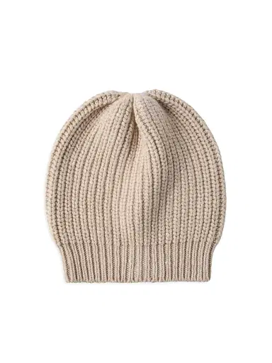 Brunello Cucinelli Women's Cashmere and Silk Diamond Yarn Knit Beanie - Beige | Thumbnail 1 Brunello Cucinelli Women's Cashmere and Silk Diamond Yarn Knit Beanie - Beige | Thumbnail 1