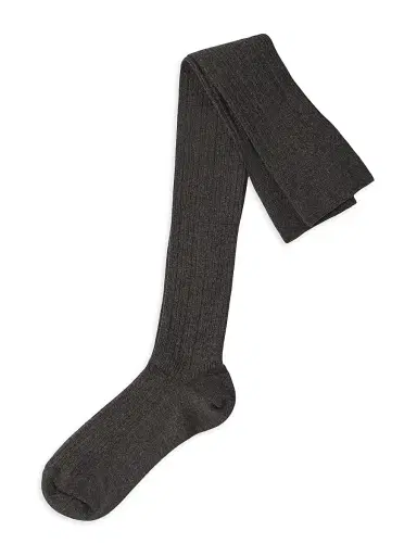 Brunello Cucinelli Women's Stretch Cashmere Rib Knit Socks - Anthracite | Thumbnail 1 Brunello Cucinelli Women's Stretch Cashmere Rib Knit Socks - Anthracite | Thumbnail 1