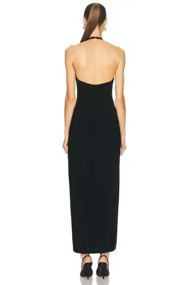 Norma Kamali x Lifestyle Halter Side Slit Long Dress | Thumbnail 4 Norma Kamali x Lifestyle Halter Side Slit Long Dress | Thumbnail 4
