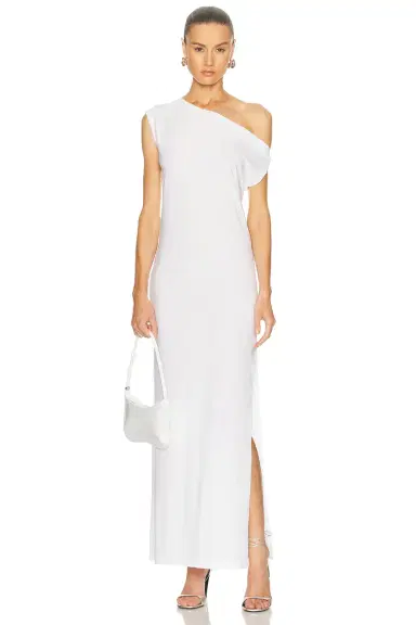 Norma Kamali x Lifestyle Drop Shoulder Side Slit Long Dress | Thumbnail 1 Norma Kamali x Lifestyle Drop Shoulder Side Slit Long Dress | Thumbnail 1