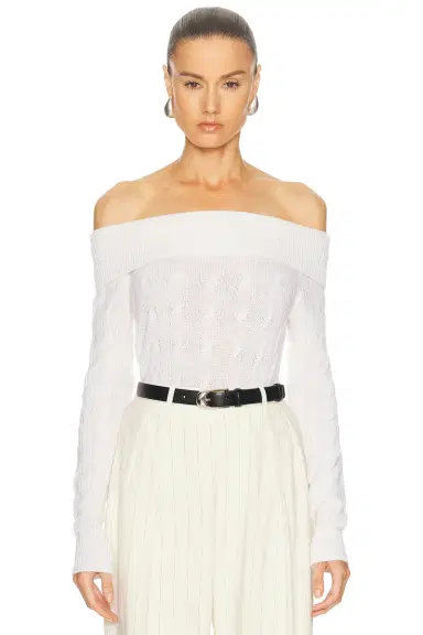 Ralph Lauren Collection Off The Shoulder Sweater | Thumbnail 1 Ralph Lauren Collection Off The Shoulder Sweater | Thumbnail 1