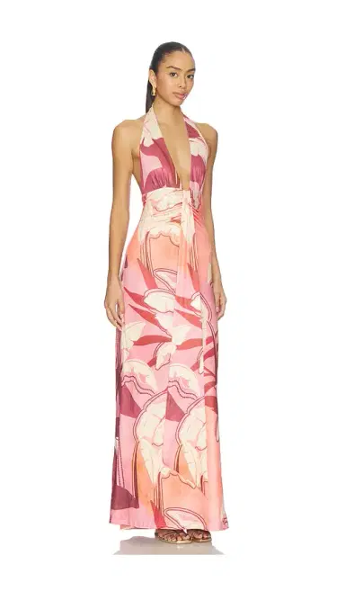 SEVEN WONDERS Kaeli Tie Front Halter Maxi Dress | Thumbnail 2 SEVEN WONDERS Kaeli Tie Front Halter Maxi Dress | Thumbnail 2