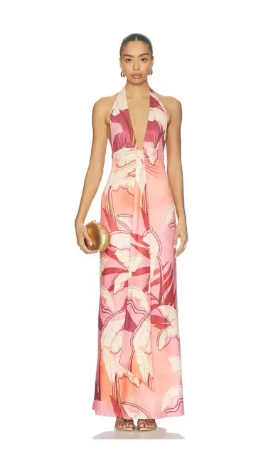 SEVEN WONDERS Kaeli Tie Front Halter Maxi Dress | Thumbnail 1 SEVEN WONDERS Kaeli Tie Front Halter Maxi Dress | Thumbnail 1