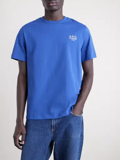A.P.C. Logo-Embroidered Cotton-Jersey T-Shirt - Men | Thumbnail 3 A.P.C. Logo-Embroidered Cotton-Jersey T-Shirt - Men | Thumbnail 3