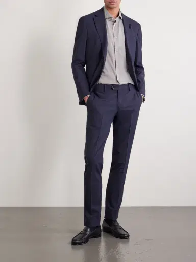 Lardini Slim-Fit Straight-Leg Virgin Wool-Blend Trousers - Men | Thumbnail 2 Lardini Slim-Fit Straight-Leg Virgin Wool-Blend Trousers - Men | Thumbnail 2