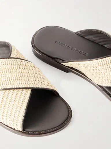 Manolo Blahnik Otawi Woven Raffia and Leather Sandals - Men | Thumbnail 4 Manolo Blahnik Otawi Woven Raffia and Leather Sandals - Men | Thumbnail 4