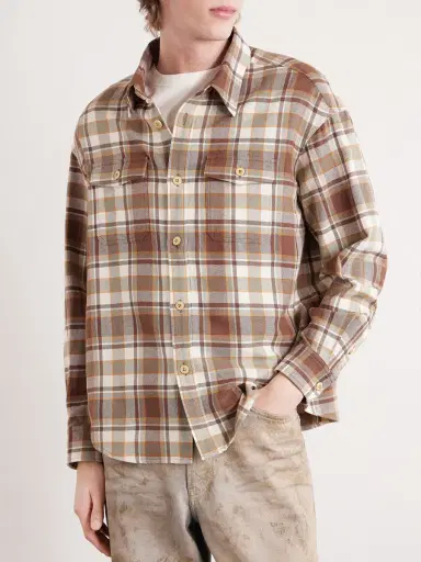 Visvim Lumber Checked Wool and Linen-Blend Twill Shirt - Men | Thumbnail 3 Visvim Lumber Checked Wool and Linen-Blend Twill Shirt - Men | Thumbnail 3