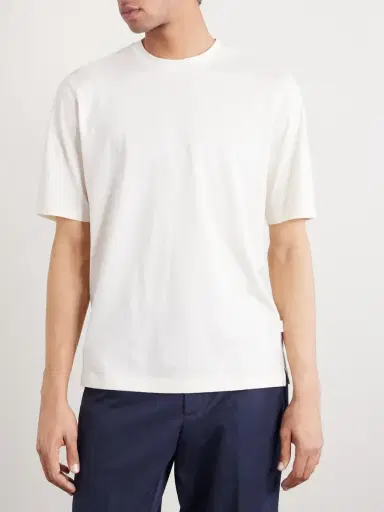 Lardini Cotton and Silk-Blend Jersey T-Shirt - Men | Thumbnail 3 Lardini Cotton and Silk-Blend Jersey T-Shirt - Men | Thumbnail 3