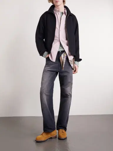 Visvim Strato Leather-Trimmed Linen and Wool-Blend Twill Jacket - Men | Thumbnail 2 Visvim Strato Leather-Trimmed Linen and Wool-Blend Twill Jacket - Men | Thumbnail 2