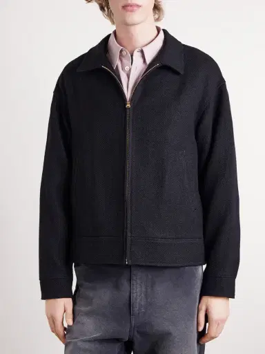 Visvim Strato Leather-Trimmed Linen and Wool-Blend Twill Jacket - Men | Thumbnail 3 Visvim Strato Leather-Trimmed Linen and Wool-Blend Twill Jacket - Men | Thumbnail 3