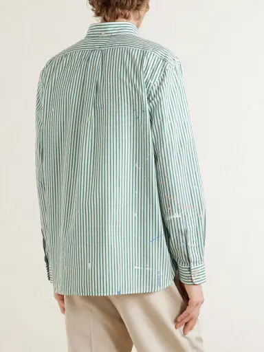 Polo Ralph Lauren Button-Down Collar Paint-Splattered Cotton-Poplin Shirt - Men | Thumbnail 4 Polo Ralph Lauren Button-Down Collar Paint-Splattered Cotton-Poplin Shirt - Men | Thumbnail 4